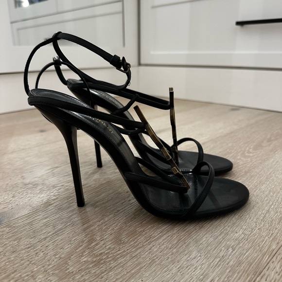 Saint Laurent Cassandra YSL Medallion Stiletto Sandals size 38.5 - Picture 4 of 4